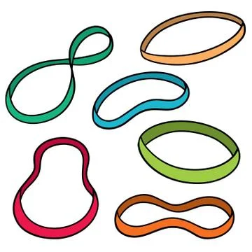 Vector set of rubber band Stock Illustration