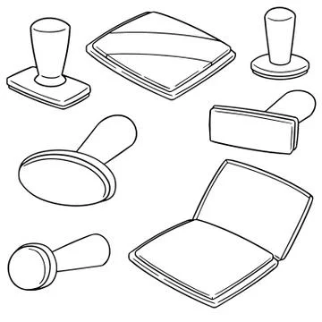 Vector set of rubber stamp Stock Illustration