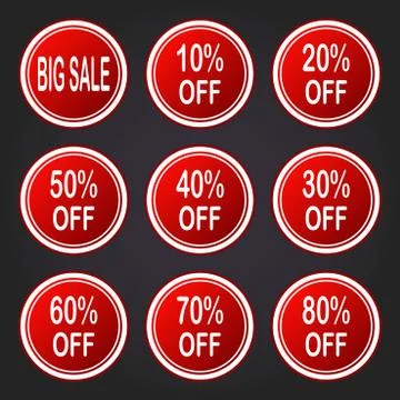 Vector set of sale design elements isolated on white background. Vector illus Stock Illustration