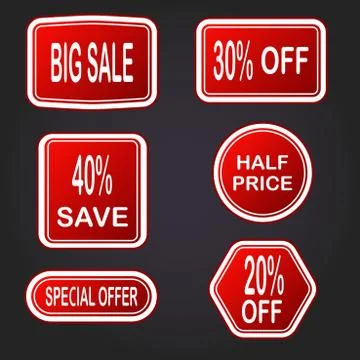 Vector set of sale design elements isolated on white background. Vector illus イラスト素材