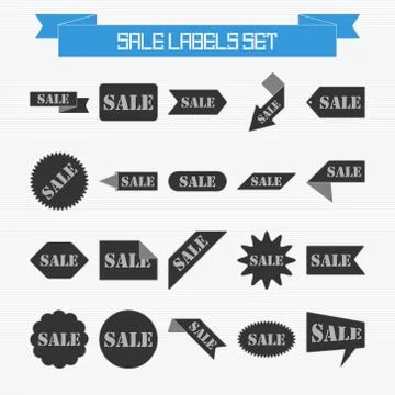 Vector set of sale labels Stock Illustration