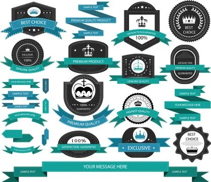 Vector set of sale labels Stock Illustration