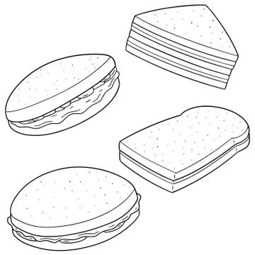 Vector set of sandwich Stock Illustration