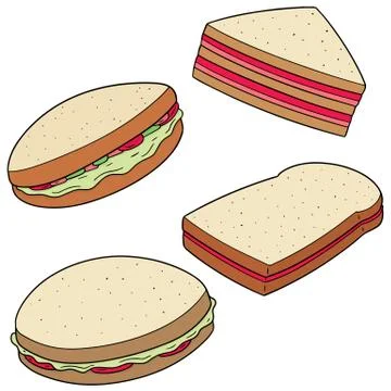 Vector set of sandwich Stock Illustration