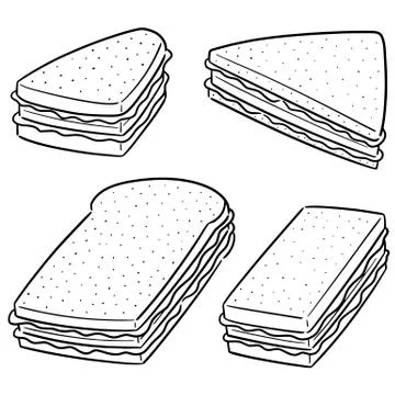 Vector set of sandwich Stock Illustration