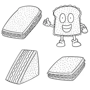 Vector set of sandwiches Stock Illustration