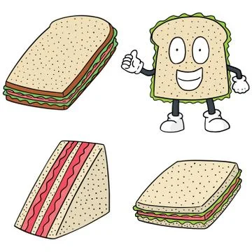 Vector set of sandwiches Stock Illustration