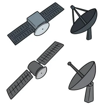 Vector set of satellite Stock Illustration