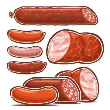 Vector set of Sausages Stock Illustration