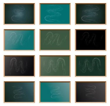 Vector set of school blackboard Stock Illustration