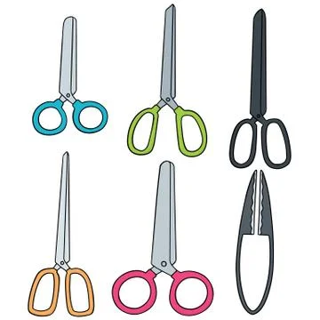 Vector set of scissors Stock Illustration