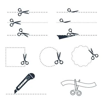 Vector set of scissors Stock Illustration
