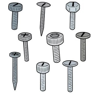 Vector set of screw Illustrazione stock