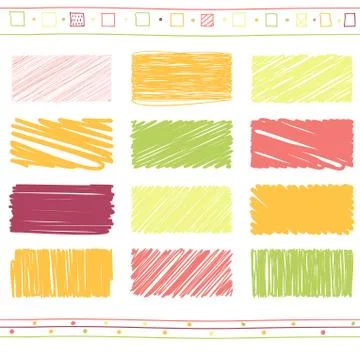 Vector set of scribble elements Stock Illustration