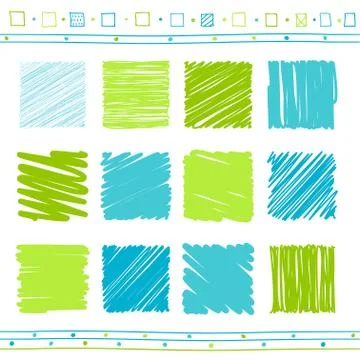 Vector set of scribble elements 스톡 일러스트