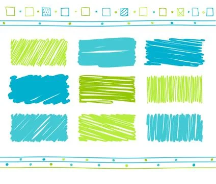 Vector set of scribble elements Stock Illustration