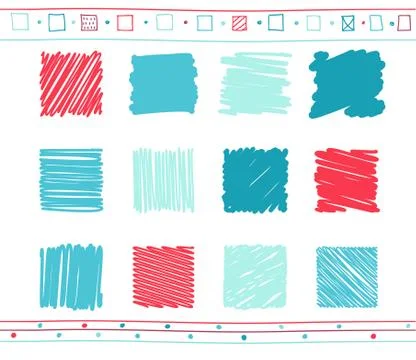 Vector set of scribble elements Stock Illustration