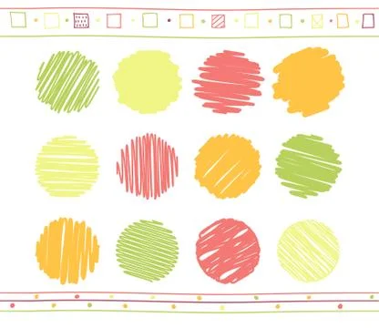 Vector set of scribble elements イラスト素材