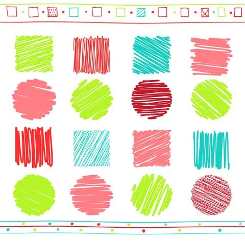 Vector set of scribble elements Illustrazione stock