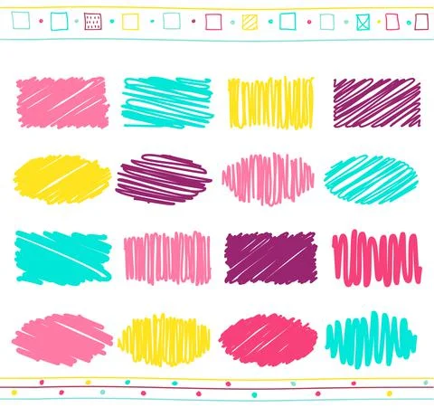 Vector set of scribble elements Stock Illustration