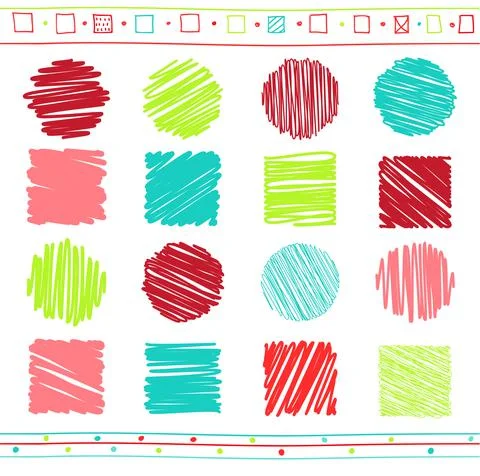 Vector set of scribble elements Stock Illustration