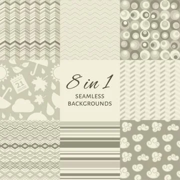 Vector set of seamles backgrounds Stock Illustration