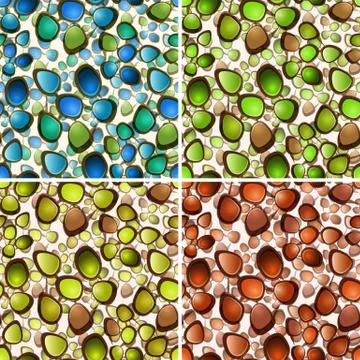 Vector set of seamless abstract cartoon schemes of connections, different col Stock Illustration