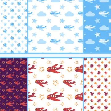 Vector set of seamless baby patterns Stockillustratie
