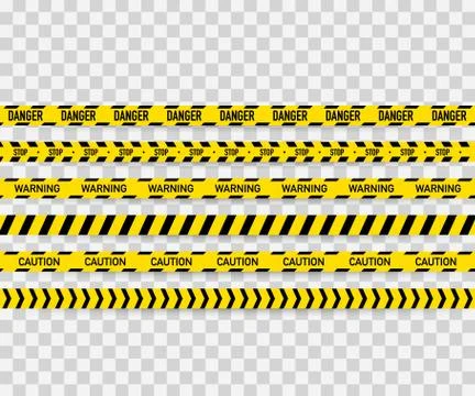 Vector set of seamless caution tapes. Warning tape, danger tape, caution tape Stock Illustration