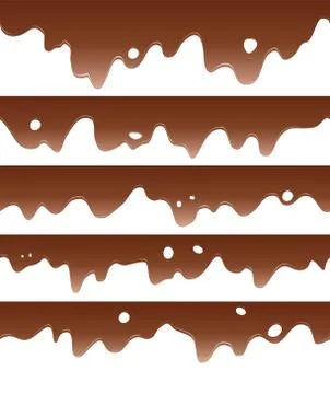 Vector set of seamless chocolate borders Stock Illustration