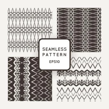 Vector set of seamless geometric patterns Illustrazione stock