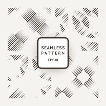 Vector set of seamless geometric patterns of lines in the style of engraving イラスト素材