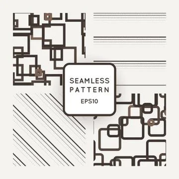 Vector set of seamless geometric patterns Illustrazione stock