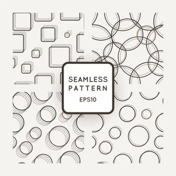 Vector set of seamless geometric patterns 스톡 일러스트