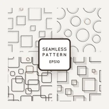 Vector set of seamless geometric patterns Illustrazione stock