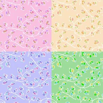 Vector set seamless pattern Stock Illustration