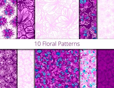 Vector set of seamless patterns Illustrazione stock