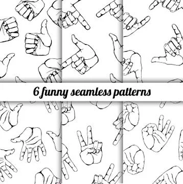 Vector set with seamless patterns Stock Illustration