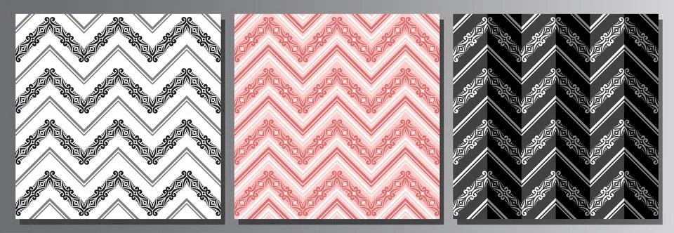 Vector set of Seamless Patterns 스톡 일러스트