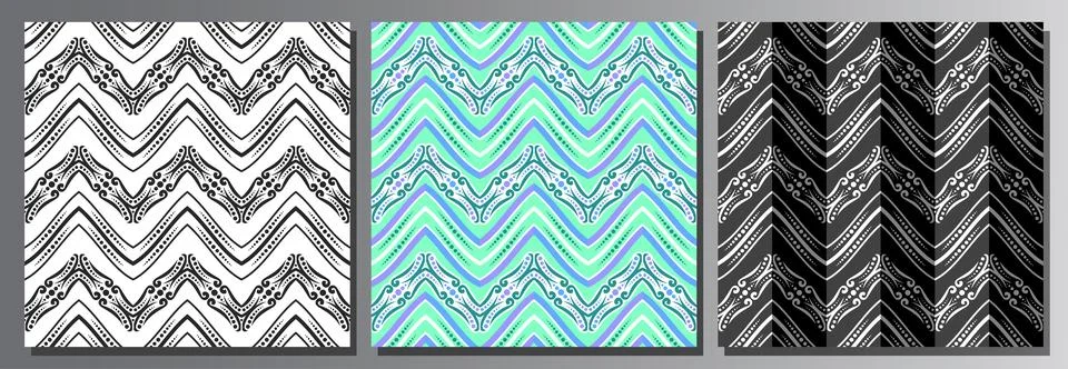 Vector set of Seamless Patterns Stock Illustration