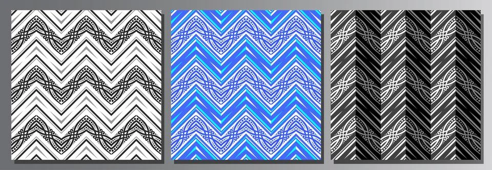 Vector set of Seamless Patterns 스톡 일러스트