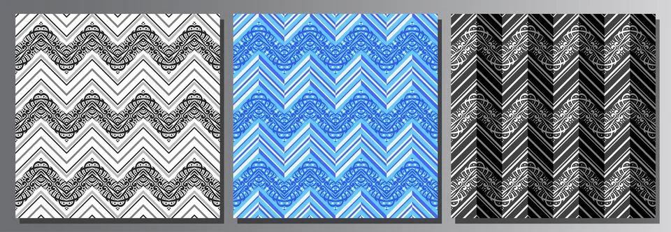 Vector set of Seamless Patterns Stockillustratie