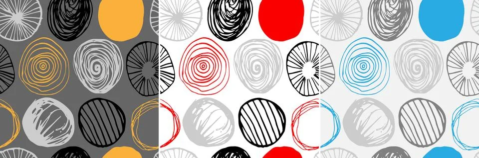 Vector set of seamless patterns scandinavian style Stock Illustration