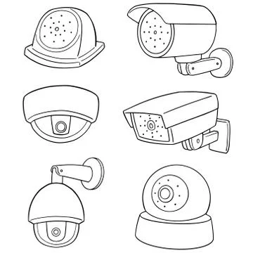 Vector set of security camera Stock Illustration