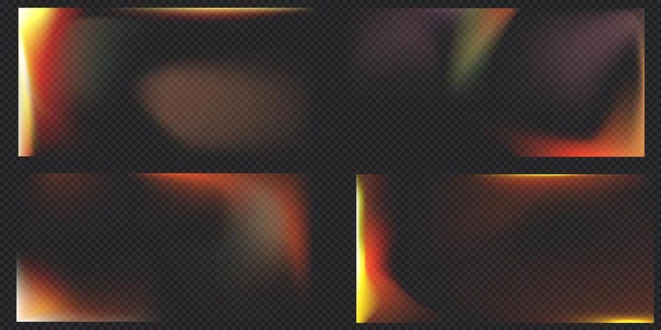 Vector set of semi-transparent backgrounds with colored light effects with green 스톡 일러스트