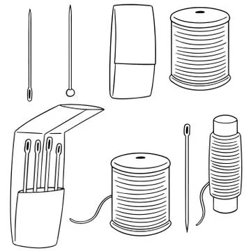Vector set of sewing accessories Stock Illustration