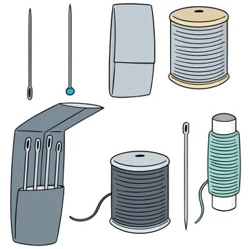 Vector set of sewing accessories Stock Illustration