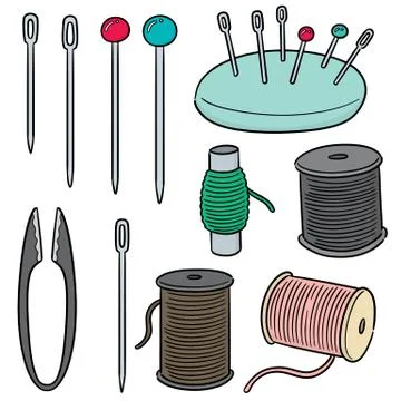 Vector set of sewing accessories Stock Illustration