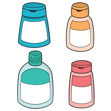 Vector set of shampoo and liquid soap bottle Stock Illustration