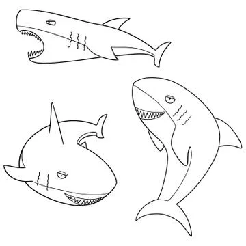 Vector set of sharks Stock Illustration